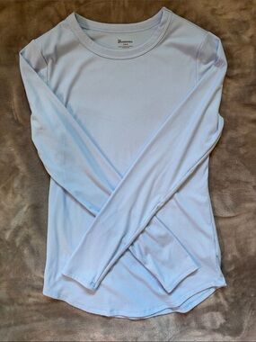 No Boundaries Pale Blue Ribbed Crewneck Top